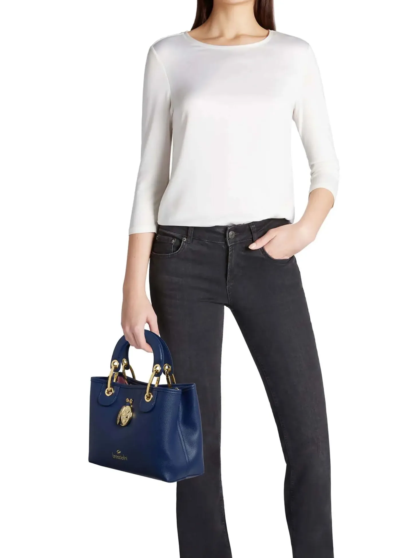BORSA A MANO DONNA - BRACCIALINI BLU - B18851-YY