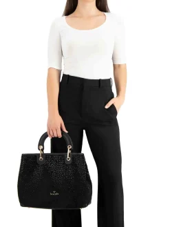 BORSA A MANO DONNA - BRACCIALINI NERO - B19240-YY