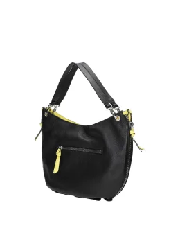 BORSA A MANO DONNA - REBELLE NERO-GIALLO - REB0165 P0019