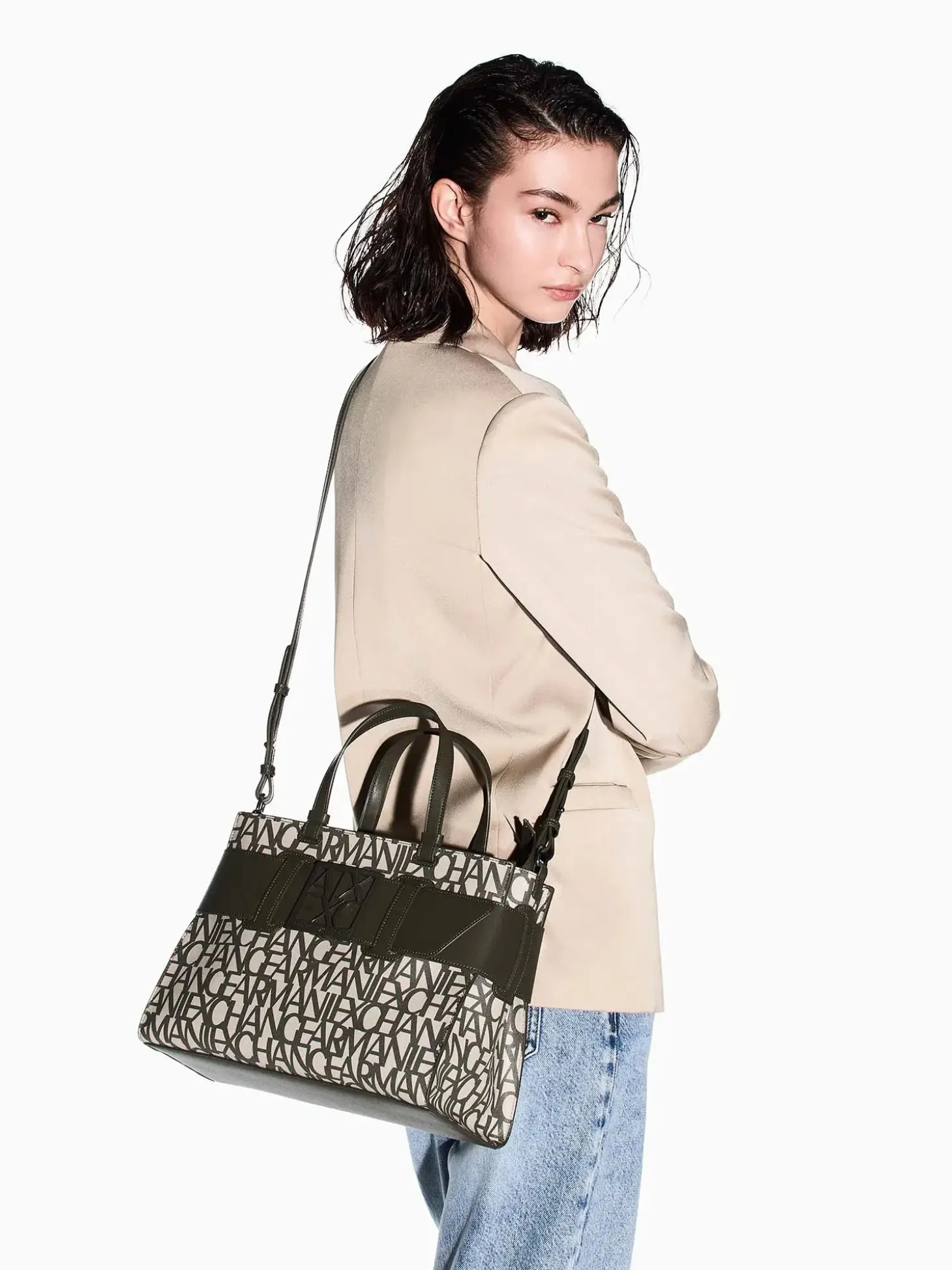 BORSA A SPALLA DONNA - ARMANI EXCHANGE SABBIA - 942689 3F742