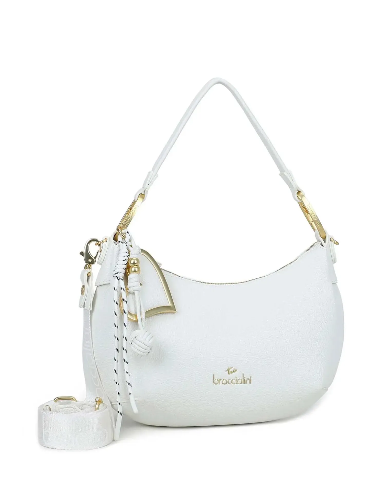 BORSA A SPALLA DONNA - BRACCIALINI BIANCO - B18842-YY