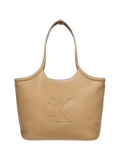 BORSA A SPALLA DONNA - CALVIN KLEIN BEIGE - LV04F3562G