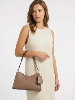 BORSA A SPALLA DONNA - GUESS TAUPE - HWPD98 88180