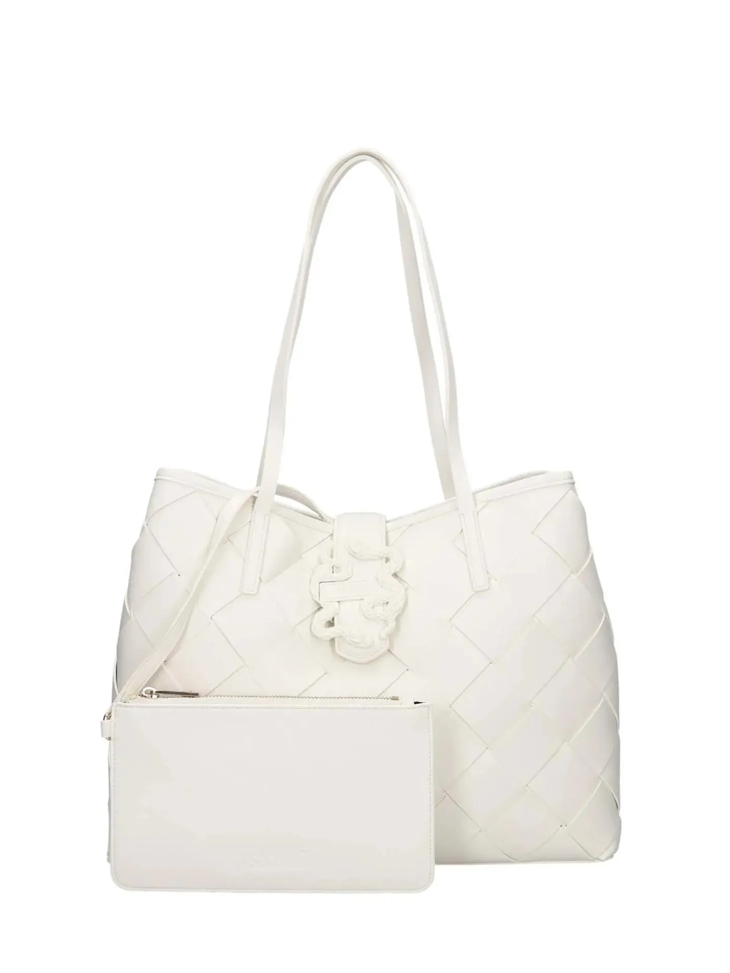 BORSA A SPALLA DONNA - JUST CAVALLI BIANCO - 80RA4BM2 ZSD88
