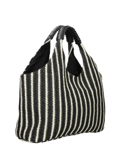 BORSA A SPALLA DONNA - MARC ELLIS NERO-SABBIA - BUBY EIVISSA