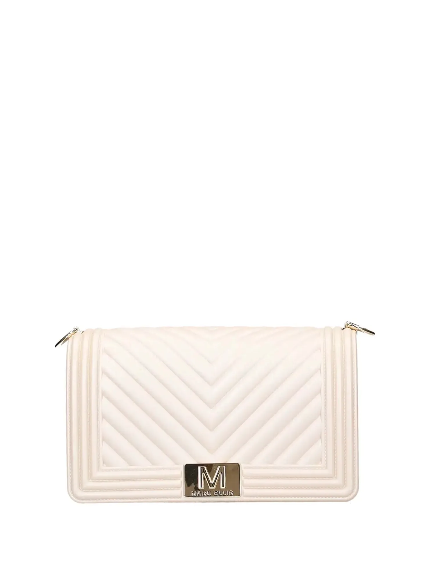 BORSA A SPALLA DONNA - MARC ELLIS BEIGE-ORO - FLAT M 26