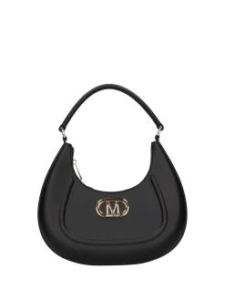 BORSA A SPALLA DONNA - MARC ELLIS NERO-ORO - FLAT HERO M