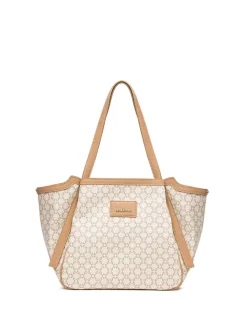 BORSA A SPALLA DONNA - NERO GIARDINI BEIGE - E644220D