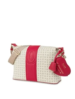 BORSA A SPALLA DONNA - POLLINI AVORIO-ROSSO - TE8400PP02Q1Z