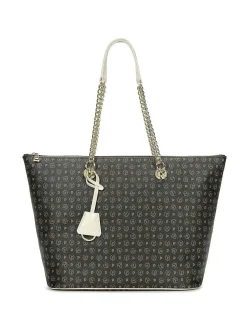 BORSA A SPALLA DONNA - POLLINI NERO-AVORIO - TE8410PP02Q11