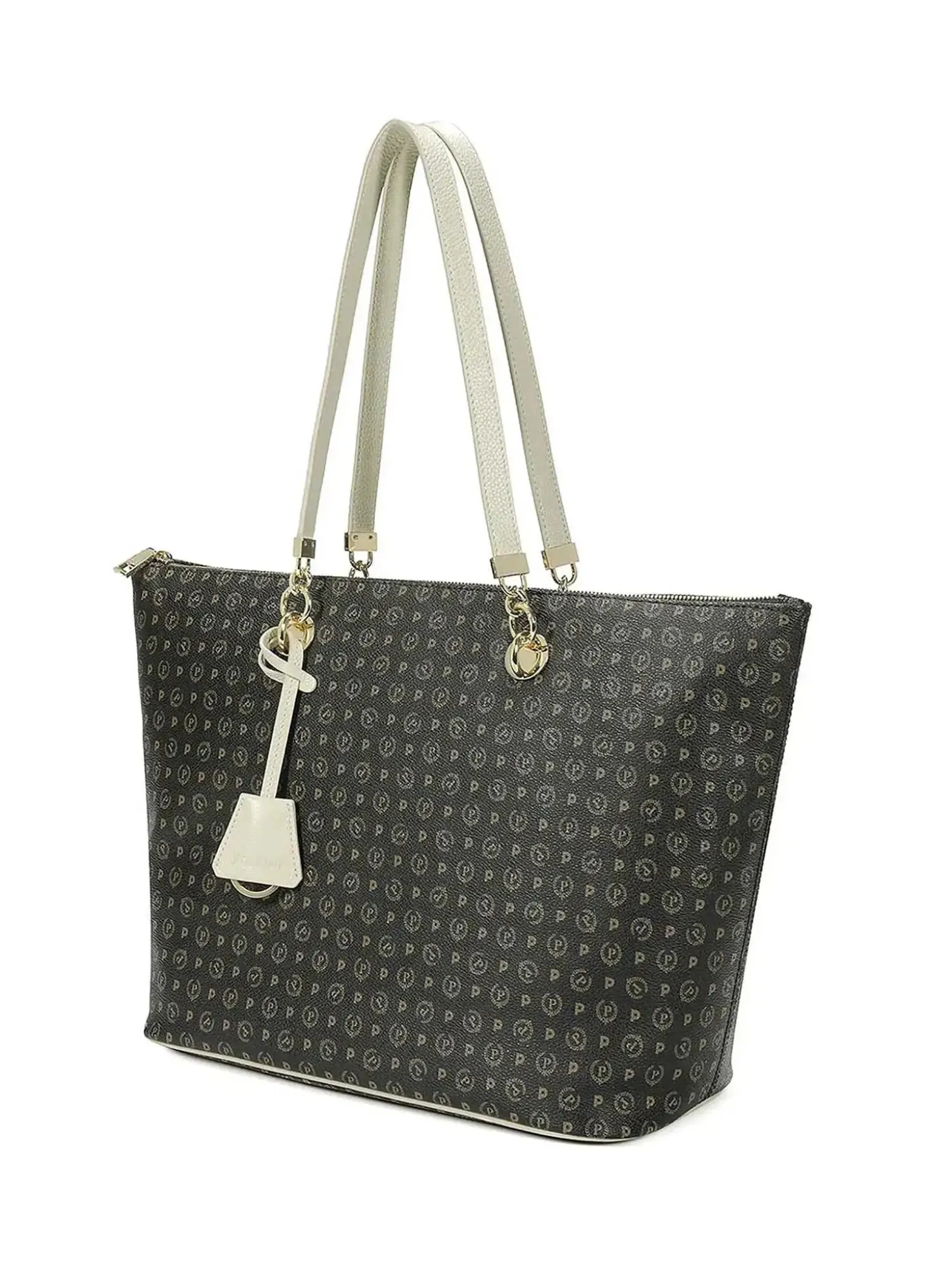 BORSA A SPALLA DONNA - POLLINI NERO-AVORIO - TE8410PP02Q11