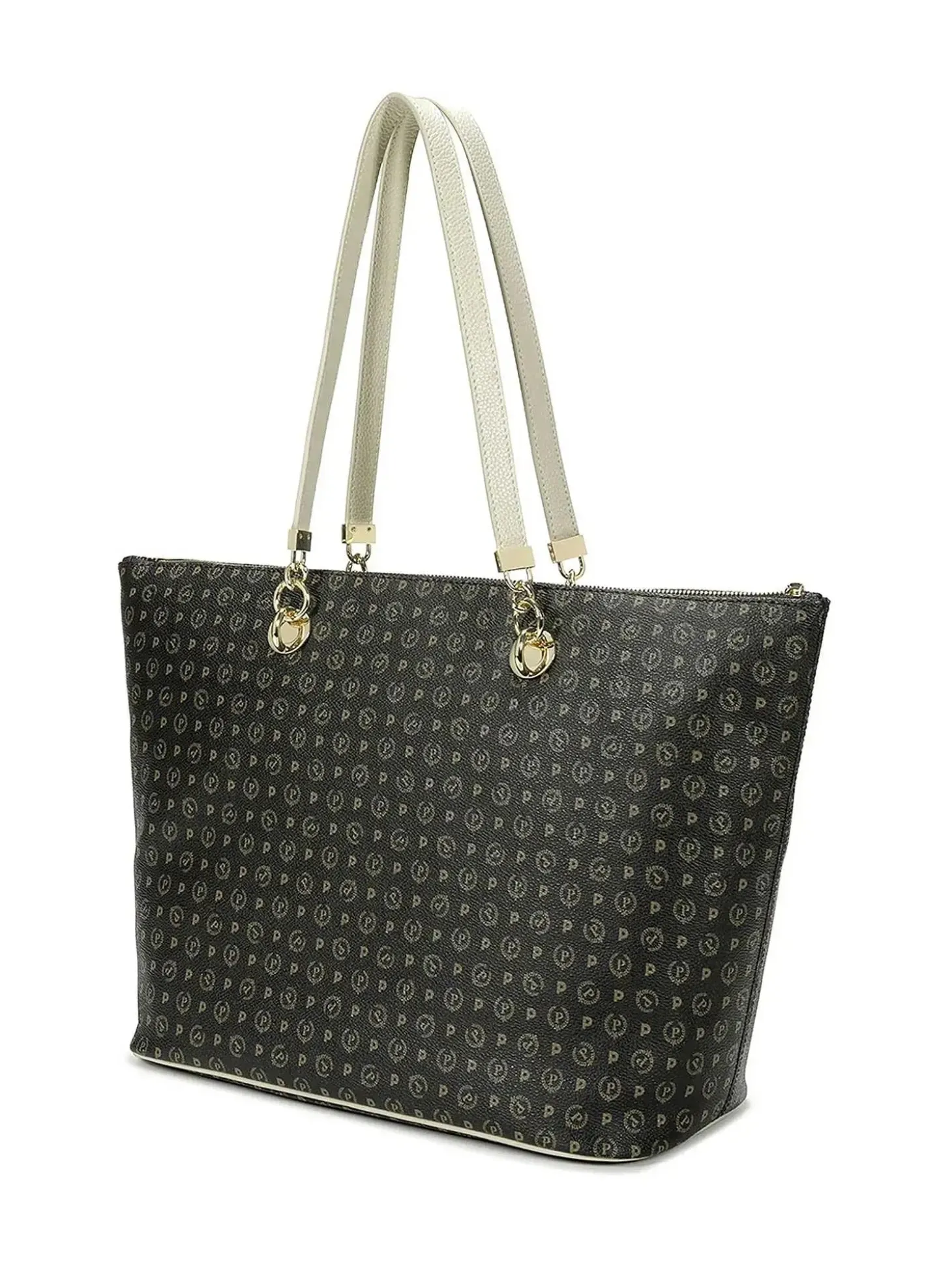 BORSA A SPALLA DONNA - POLLINI NERO-AVORIO - TE8410PP02Q11