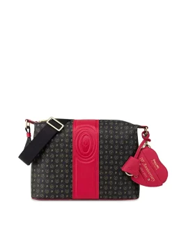 BORSA A SPALLA DONNA - POLLINI NERO-ROSSO - TE8400PP02Q1Z