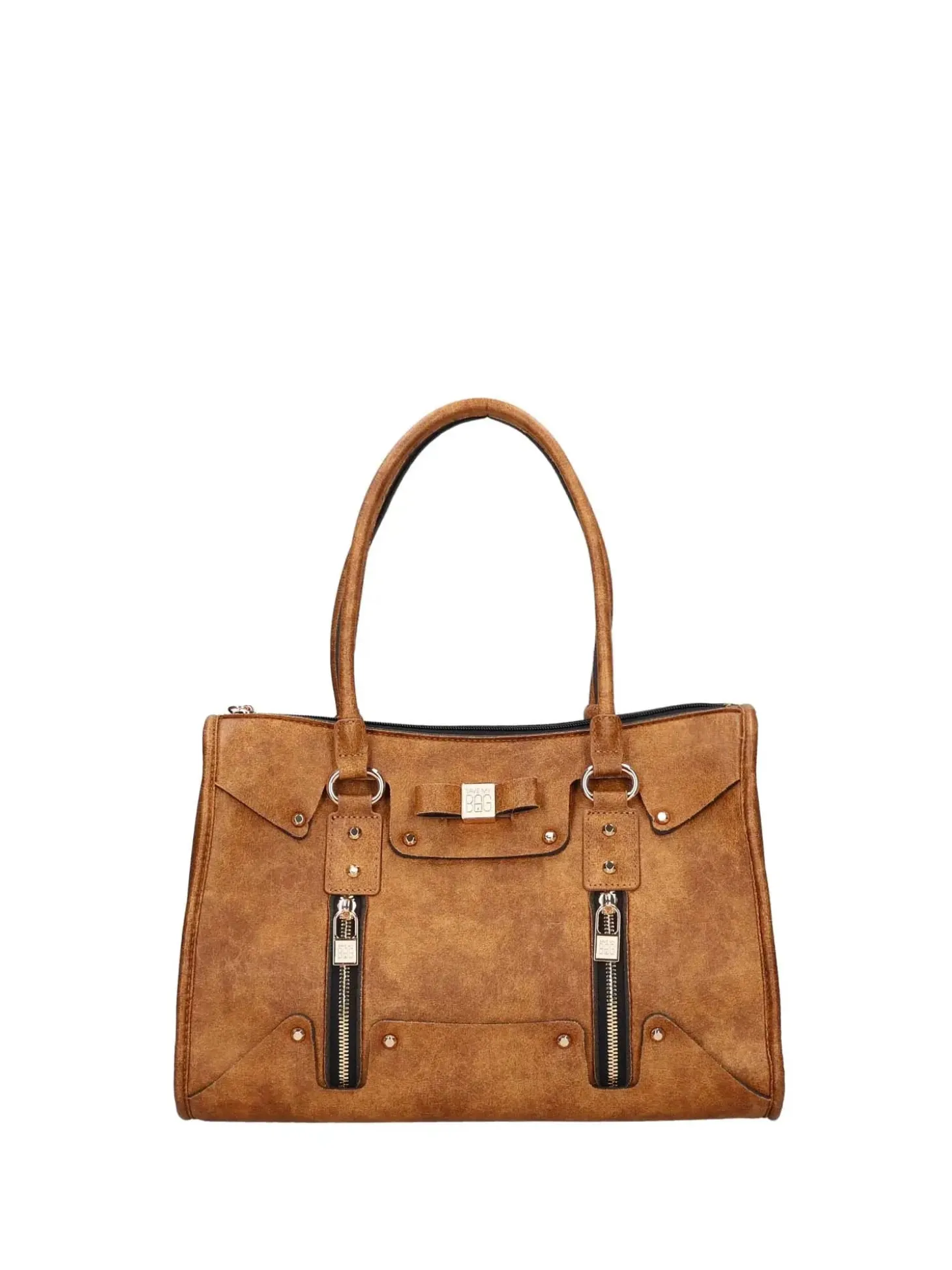 BORSA A SPALLA DONNA - SAVE MY BAG CUOIO - S62-SELENA-L-EMU