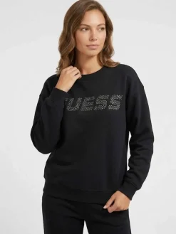 FELPA DONNA - GUESS ATHLEISURE NERO - V4BQ15 K7UW2