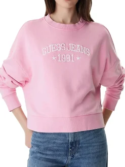 FELPA DONNA - GUESS JEANS ROSA - W6RQ04 KCPR1