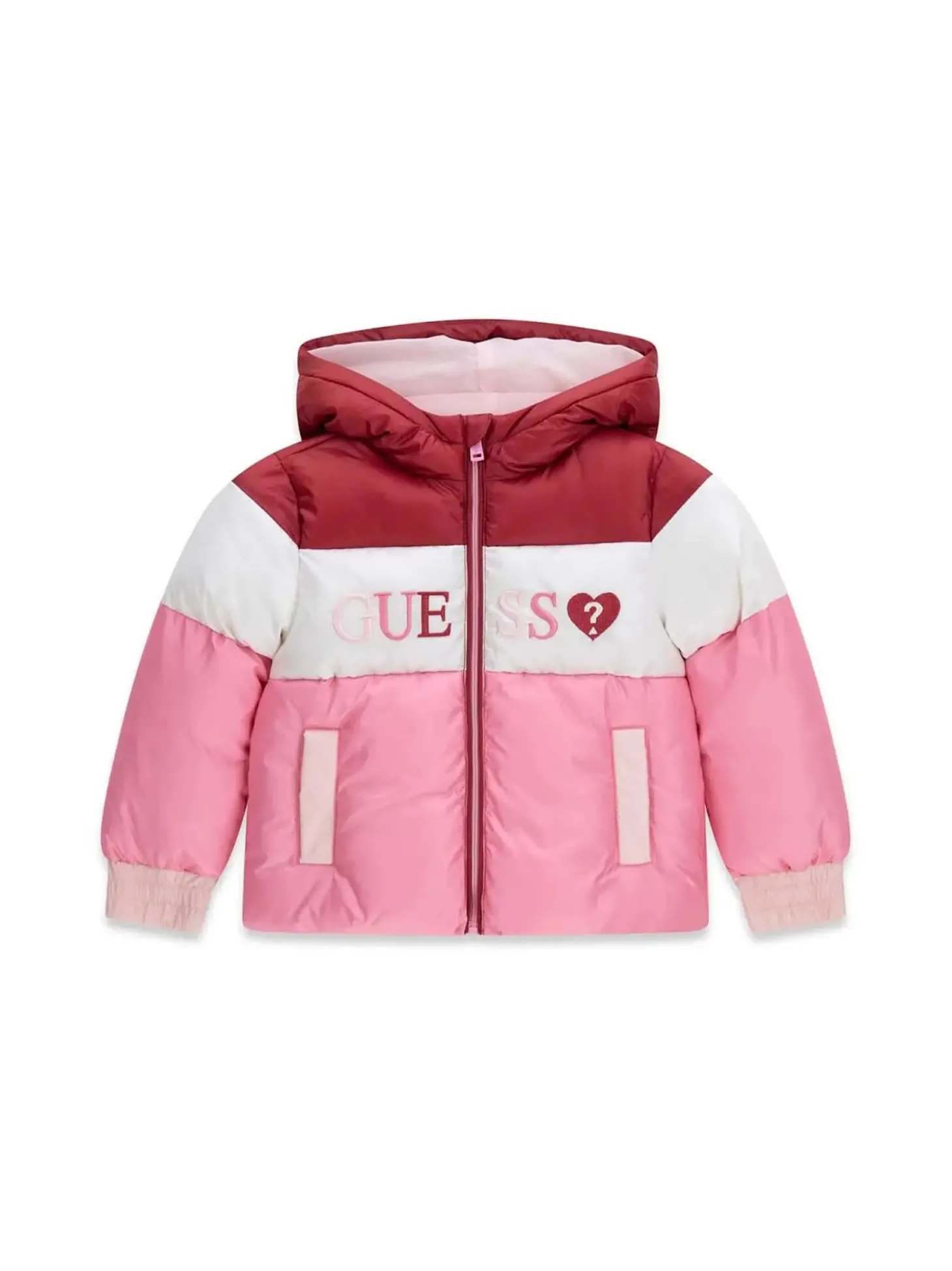 GIUBBOTTO BAMBINA - GUESS KIDS ROSA-BIANCO - K6YL01 W2576
