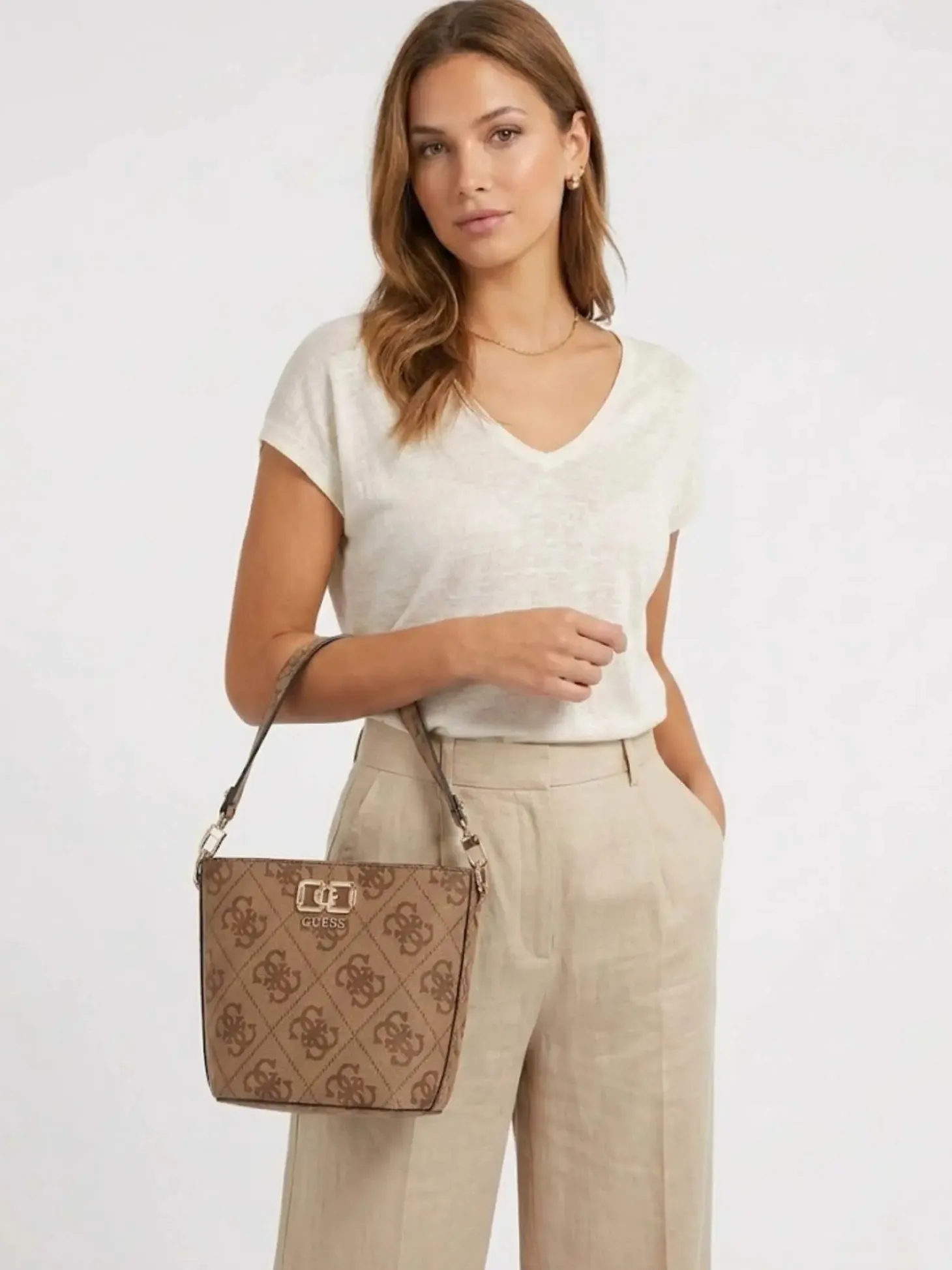 HOBO DONNA - GUESS MARRONE - HWOS99 01010