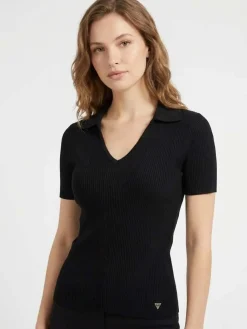 MAGLIA DONNA - GUESS APPAREL NERO - W6RR62 Z0132