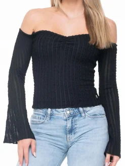 MAGLIA DONNA - GUESS APPAREL NERO - W6YP27 K4376
