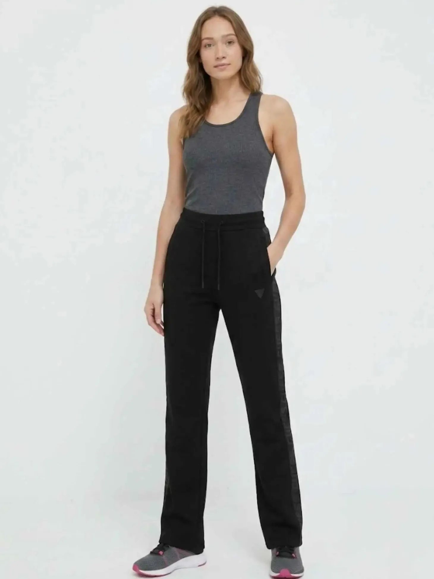 PANTALONE DONNA - GUESS ATHLEISURE NERO - V3RB21 K7UW2