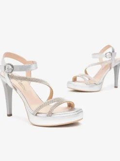 SANDALO DONNA - NERO GIARDINI ARGENTO - E513150DE