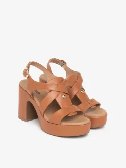 SANDALO DONNA - NERO GIARDINI COGNAC - E616092D