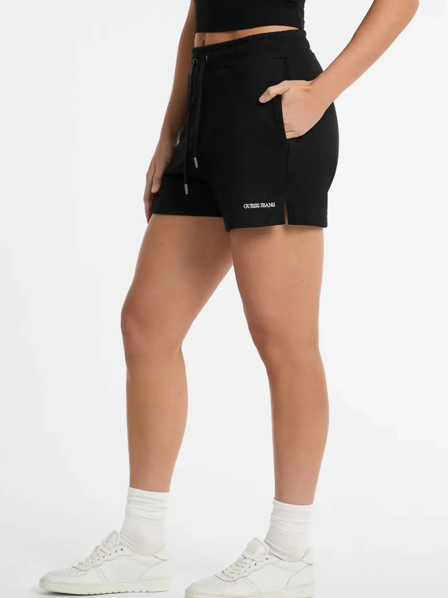 SHORT DONNA - GUESS JEANS NERO - W5GD0O K68I4
