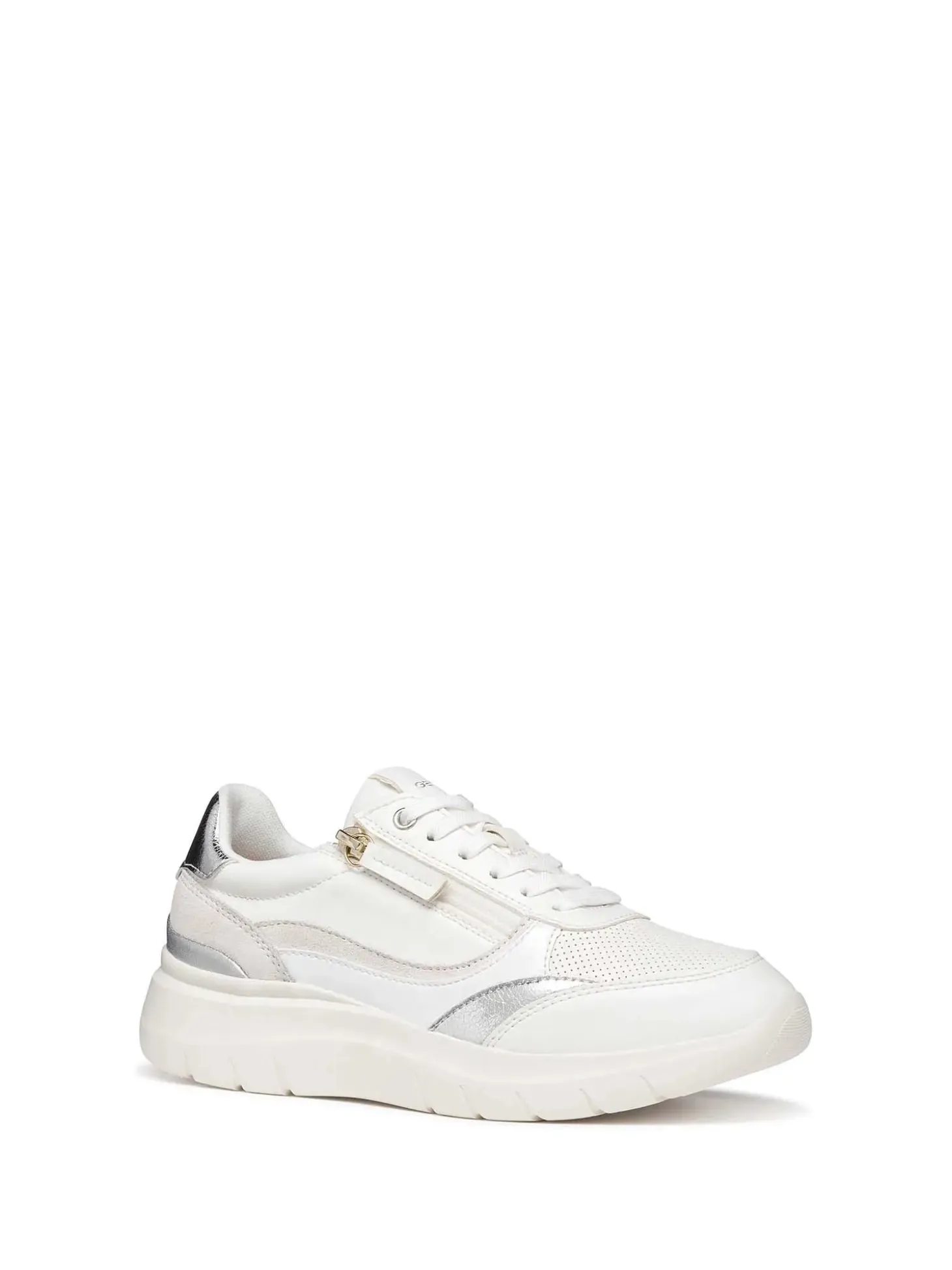 SNEAKERS DONNA - GEOX BIANCO-ARGENTO - D56YNE 0BCBN