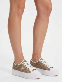 SNEAKERS DONNA - GUESS BEIGE-MARRONE - FLJJZ4 FAL12