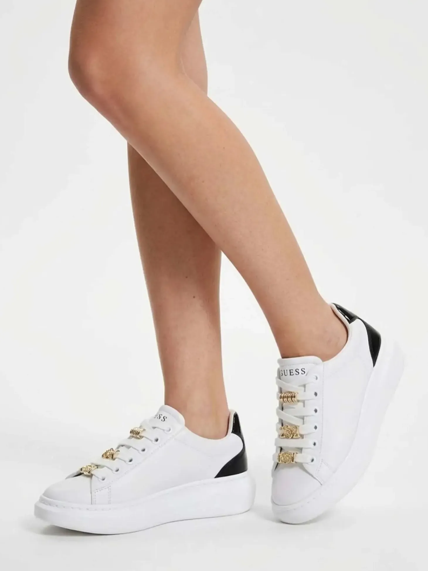 SNEAKERS DONNA - GUESS BIANCO-NERO - FLJFIO ELE12