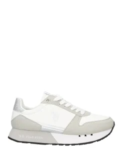 SNEAKERS DONNA - US POLO ASSN. BIANCO-ARGENTO - DENI004W/6YH1
