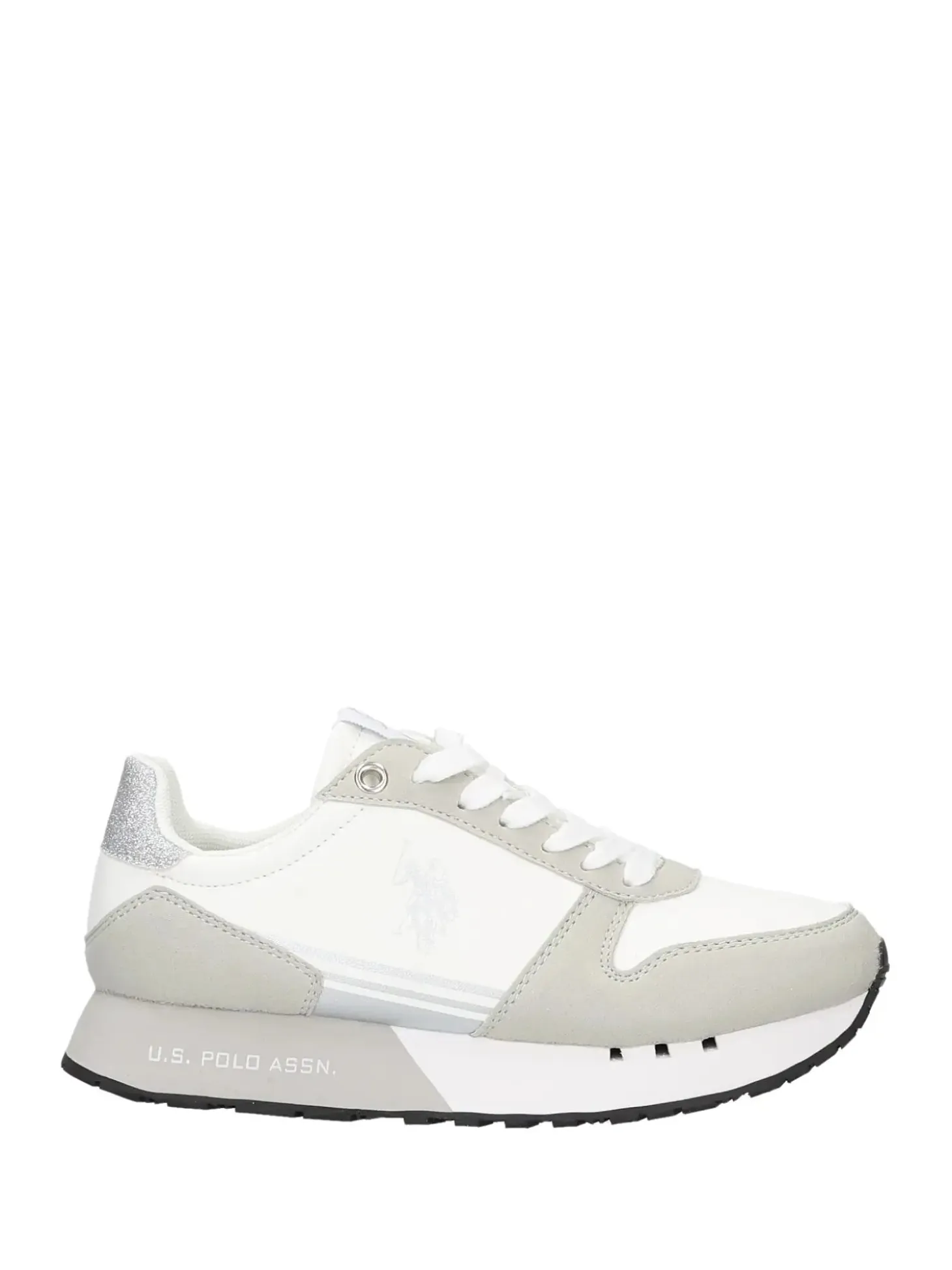 SNEAKERS DONNA - US POLO ASSN. BIANCO-ARGENTO - DENI004W/6YH1