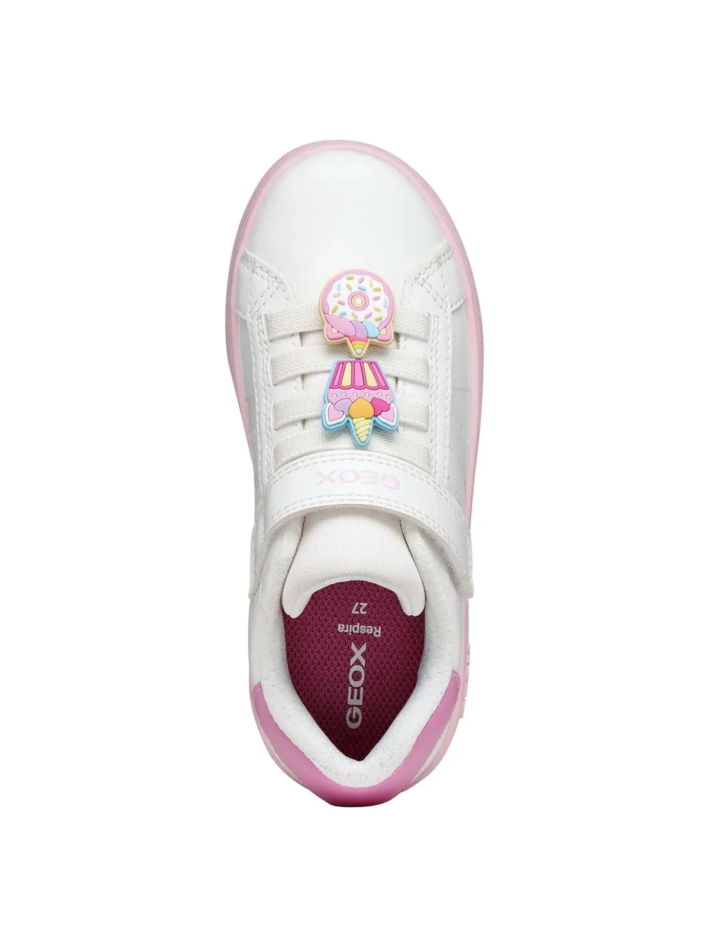 SNEAKERS RAGAZZA - GEOX BIANCO-ROSA - J65LRF 000BC