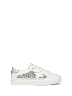 SNEAKERS RAGAZZA - GEOX BIANCO-ARGENTO - J654NB 0BCEW