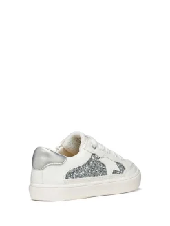 SNEAKERS RAGAZZA - GEOX BIANCO-ARGENTO - J654NB 0BCEW