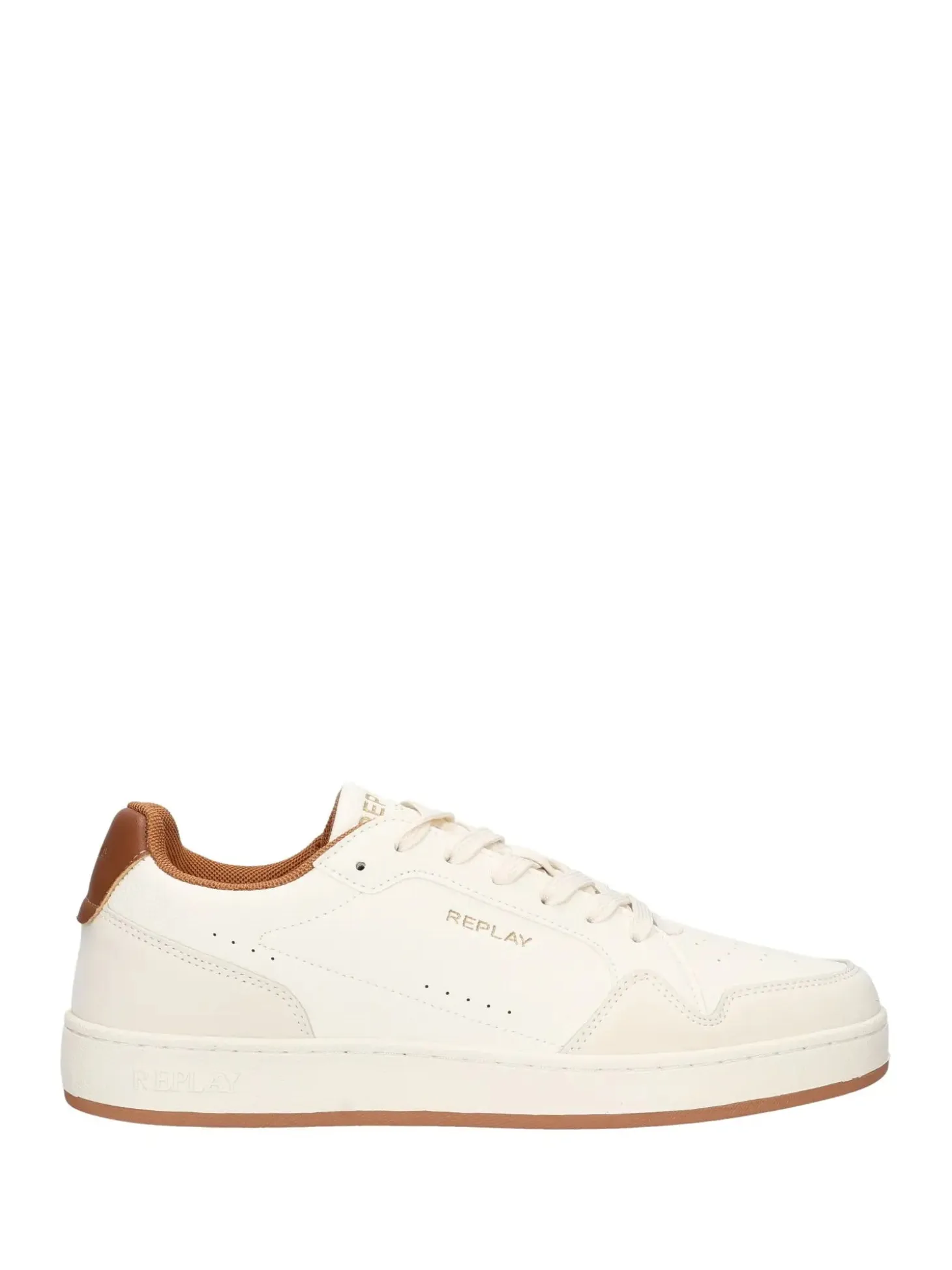 SNEAKERS UOMO - REPLAY BIANCO-CUOIO - RZ3B0035S