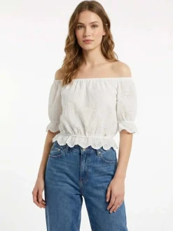 TOP DONNA - GUESS APPAREL BIANCO - W6GP47 K3336