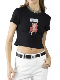 T-SHIRT DONNA - DENNY ROSE NERO - 611DD64016