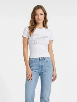 T-SHIRT DONNA - GUESS APPAREL BIANCO - W6RI22 KA0H1