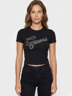 T-SHIRT DONNA - GUESS APPAREL NERO - W6RI22 KA0H1