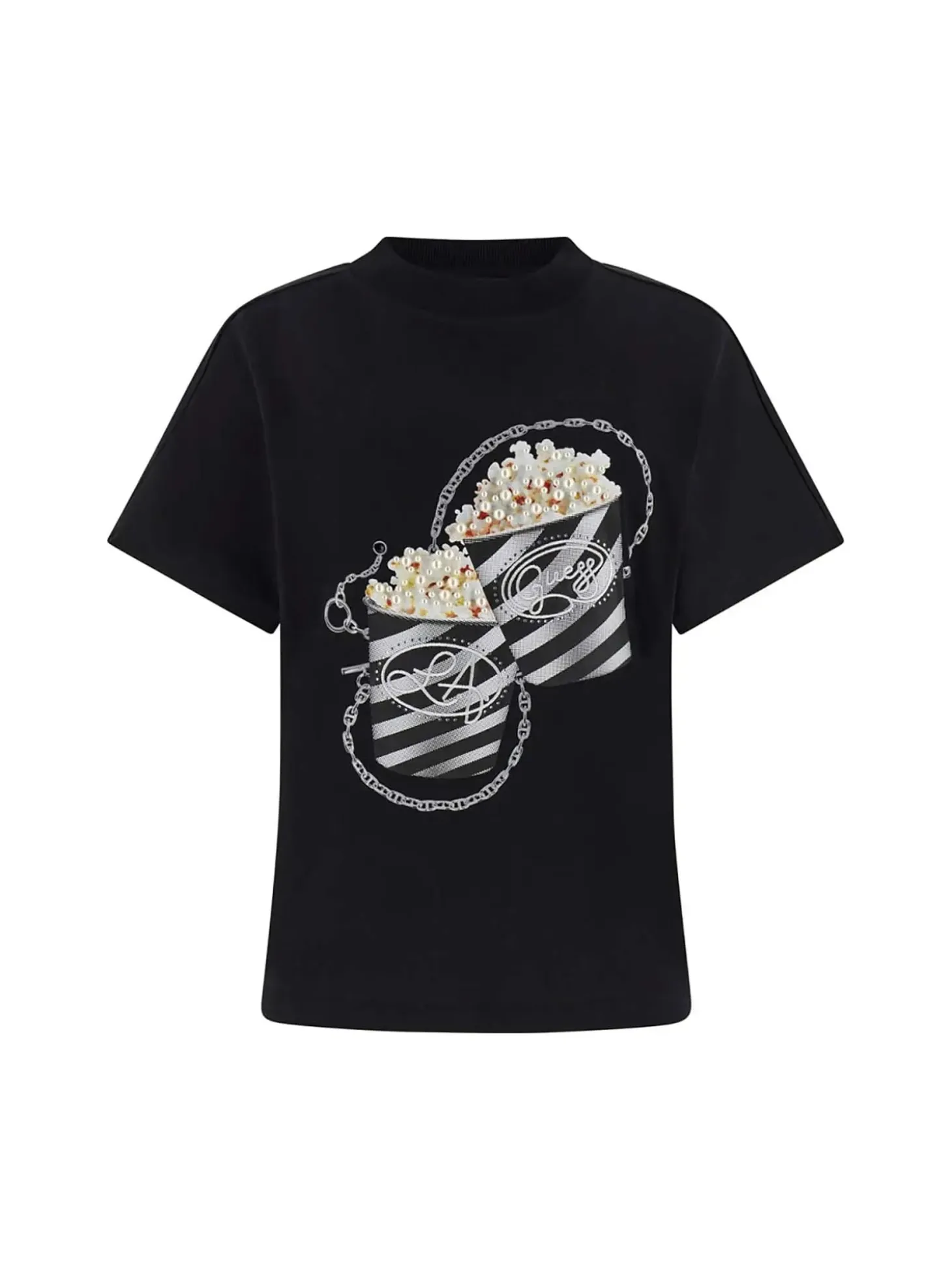 T-SHIRT DONNA - GUESS APPAREL NERO - W6RI28 I3Z14
