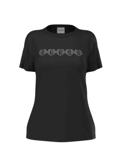 T-SHIRT DONNA - GUESS ATHLEISURE NERO - V6YI08 K4689