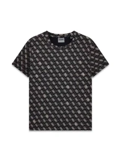 T-SHIRT DONNA - GUESS ATHLEISURE NERO-BIANCO - V5BI14 I3Z14