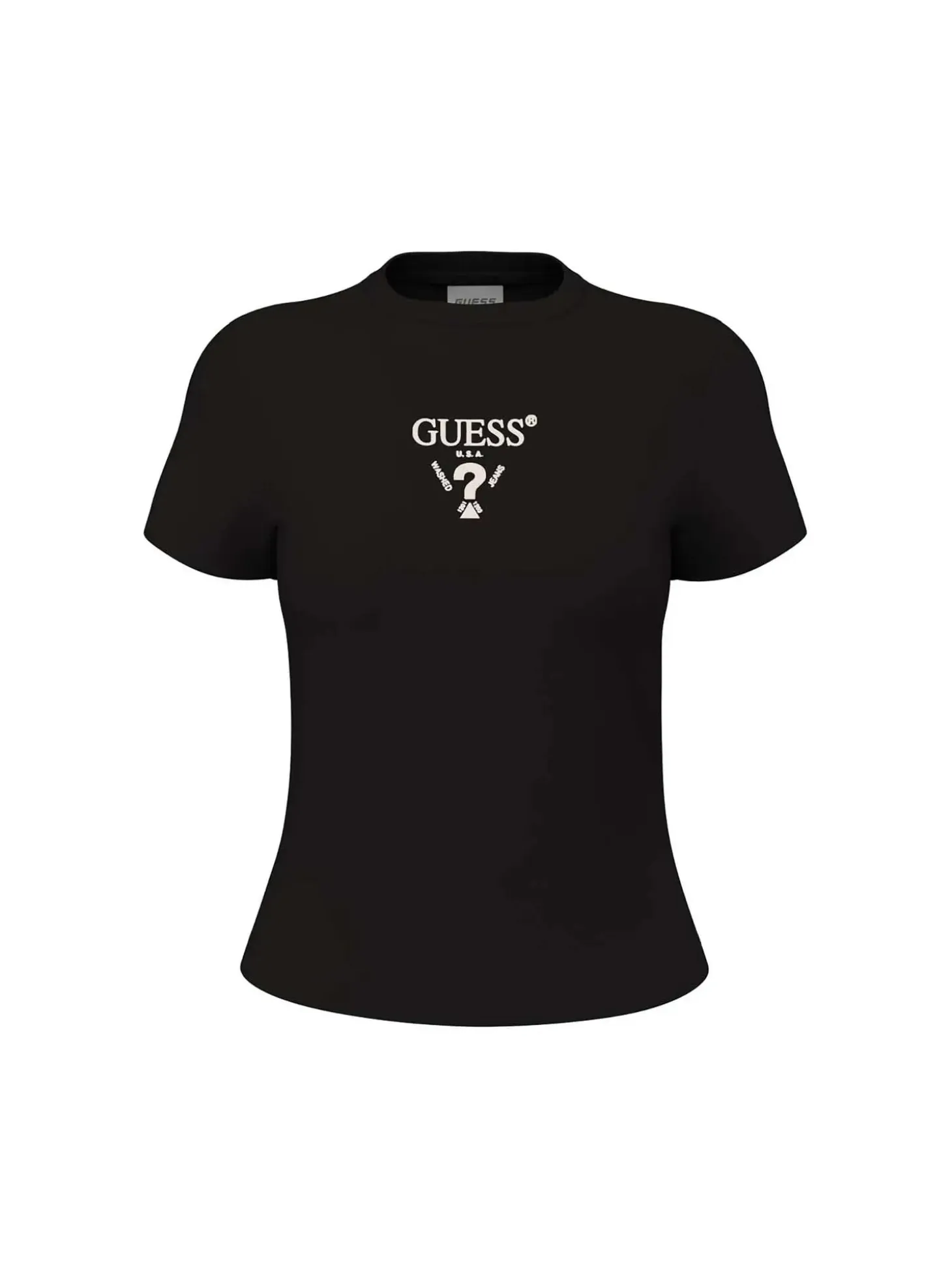 T-SHIRT DONNA - GUESS ATHLEISURE NERO-BIANCO - V4YI21 KCDH1