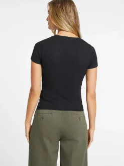 T-SHIRT DONNA - GUESS JEANS NERO - W4YI64 KA0H1